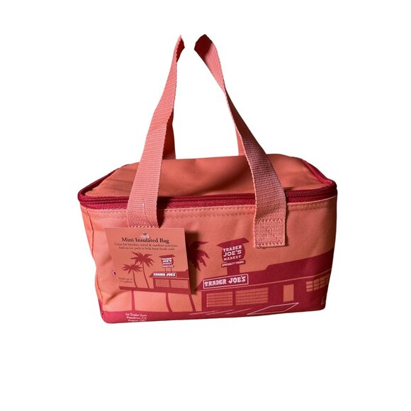Trader Joe's‎ Mini Insulated Bag Lunch Box Melon Peach Color Zipper NWT - Picture 2 of 9